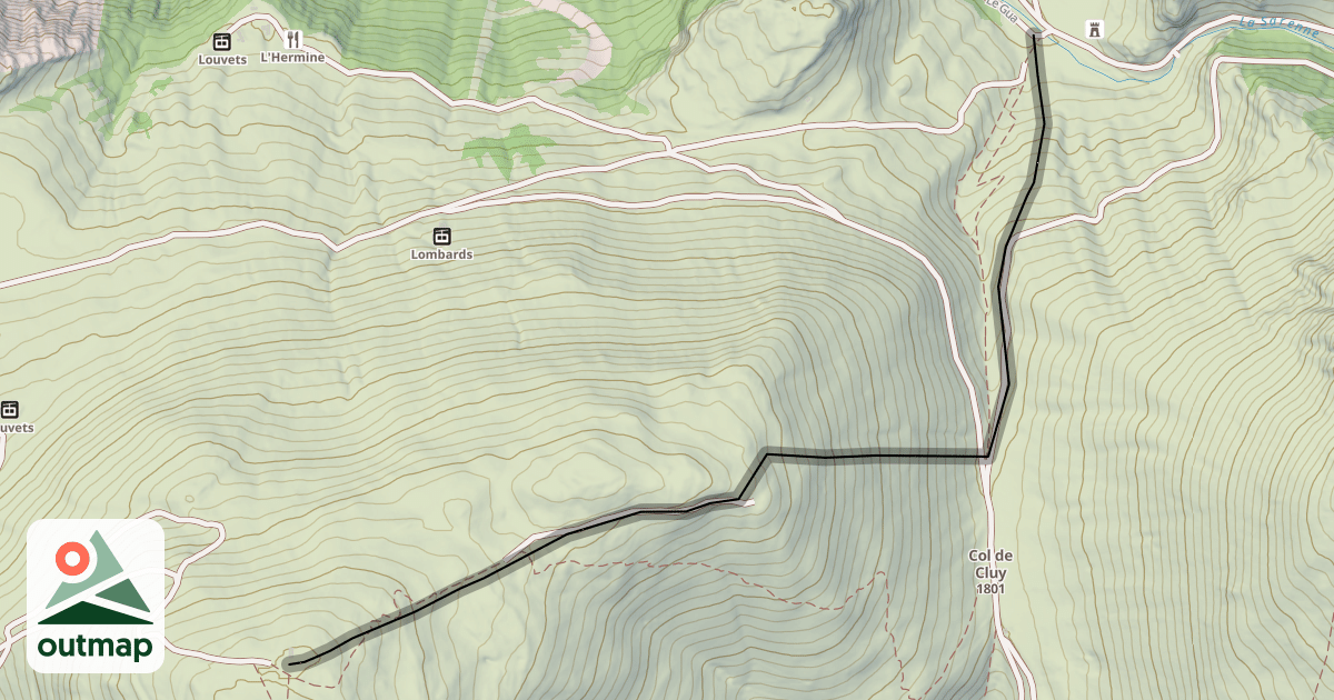 Map of Col de Cluy