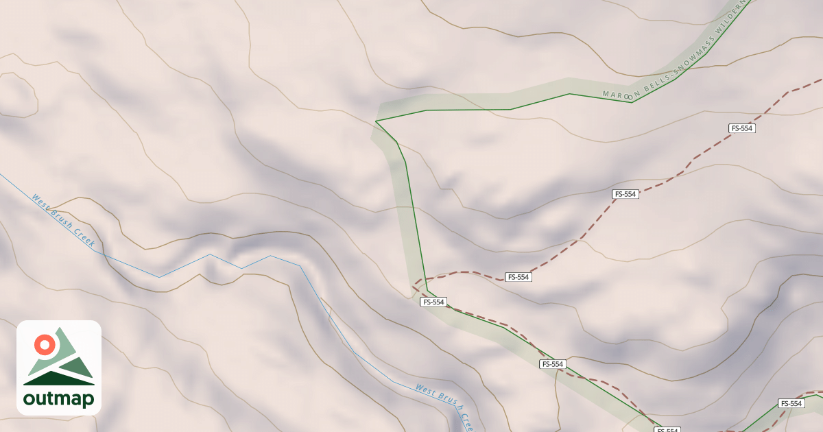 Map of West Brush Creek