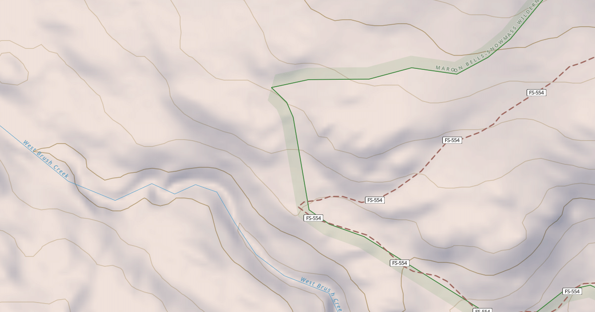 Map preview of West Brush Creek
