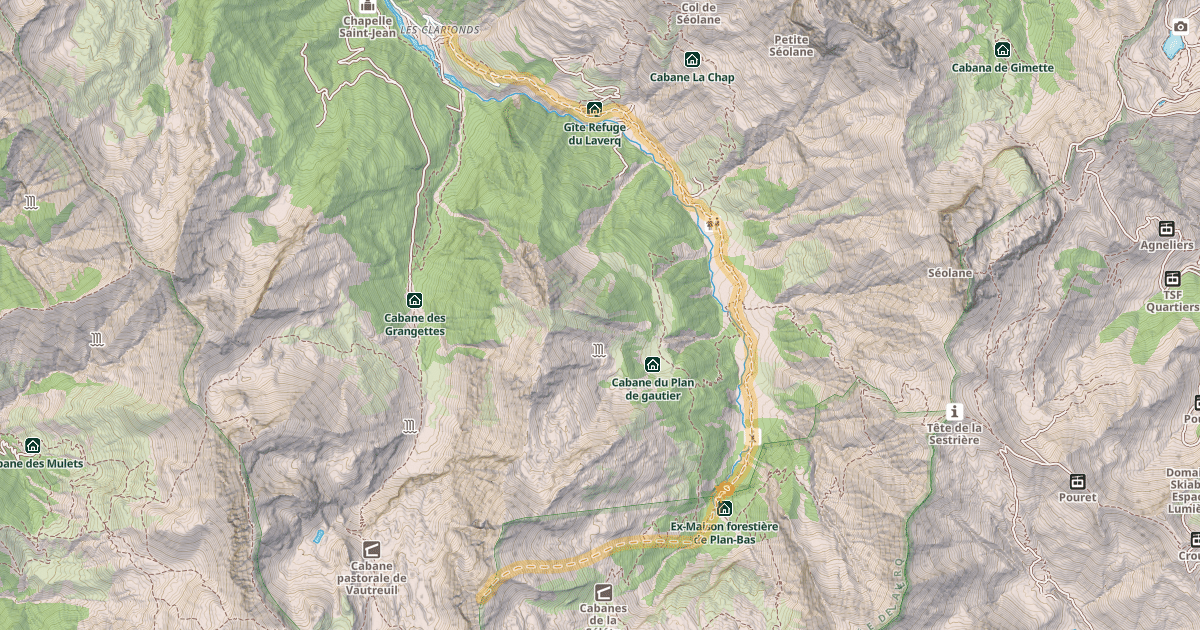 Map preview of Tête de Chabrière — Les Clarionds