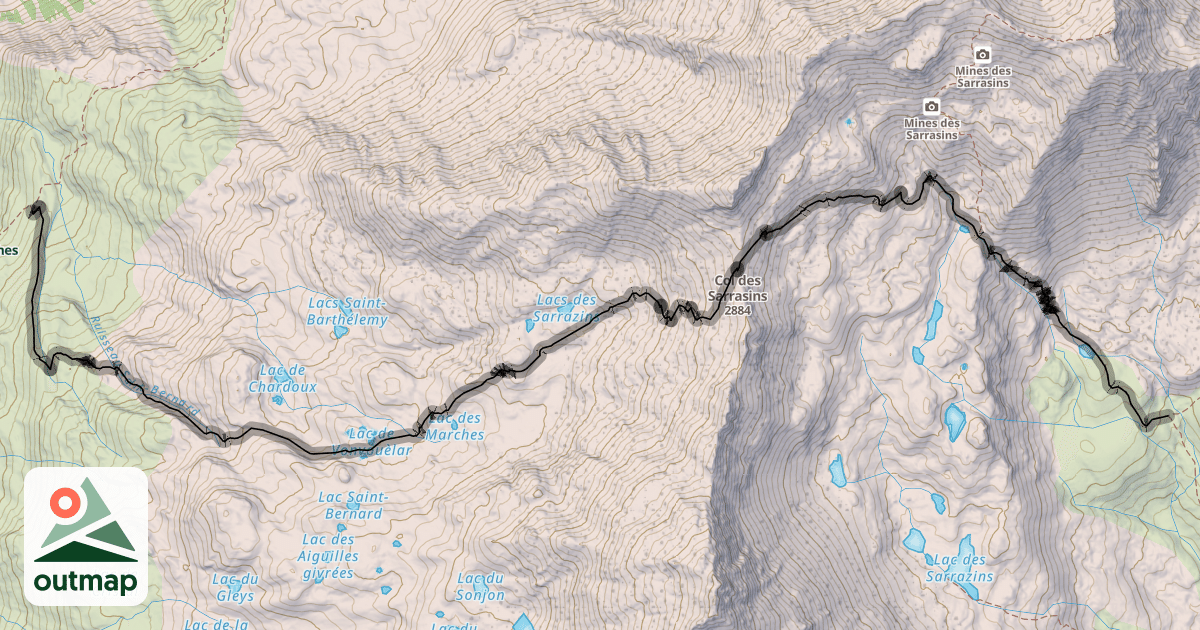 Map of Sentier des Sarrazins