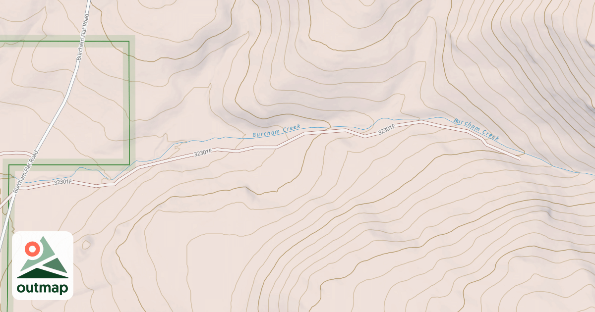 Map of BURCHAM CREEK SPUR ROAD