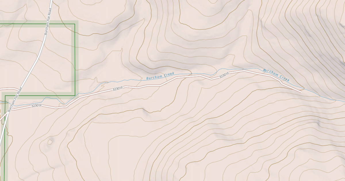 Map preview of BURCHAM CREEK SPUR ROAD