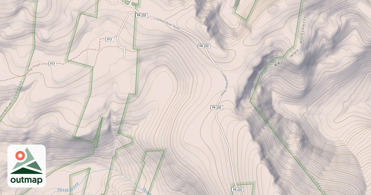 Map of CROOKED RIVER
