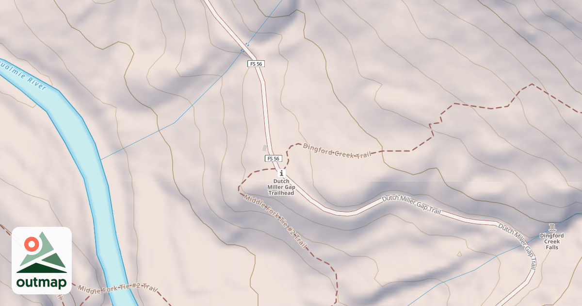 Map of DINGFORD FALLS TRAILHEAD