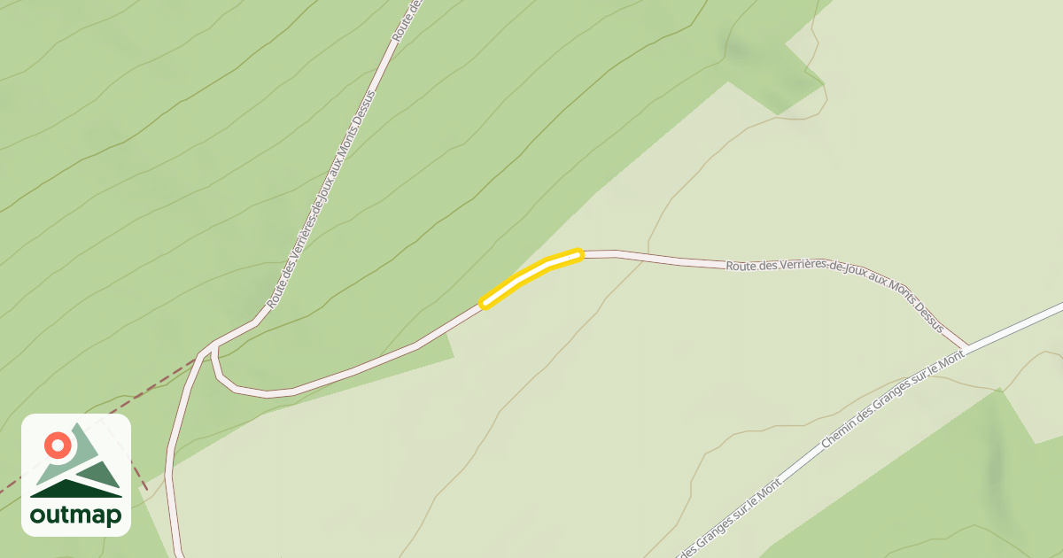 Map of Route des Verrières-de-Joux aux Monts Dessus