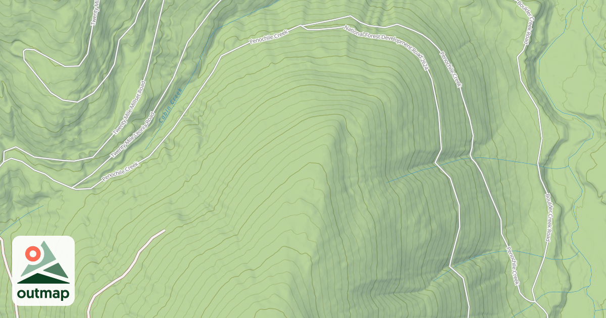 Map of PINOCHLE CREEK