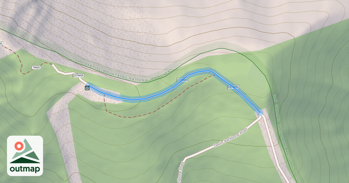 Map of Devils Backbone Road