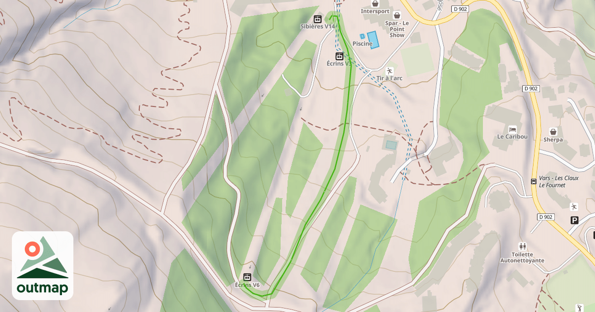 Map of Les Ecrins