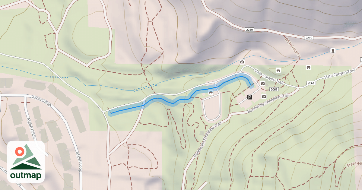 Map of Slate Canyon Access Trail