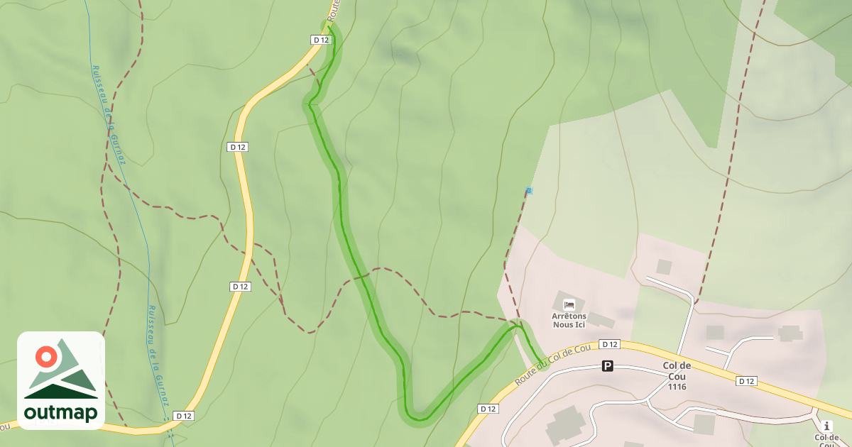 Map of Chemin Rural de Chez Pallin à la Montagne de Cou