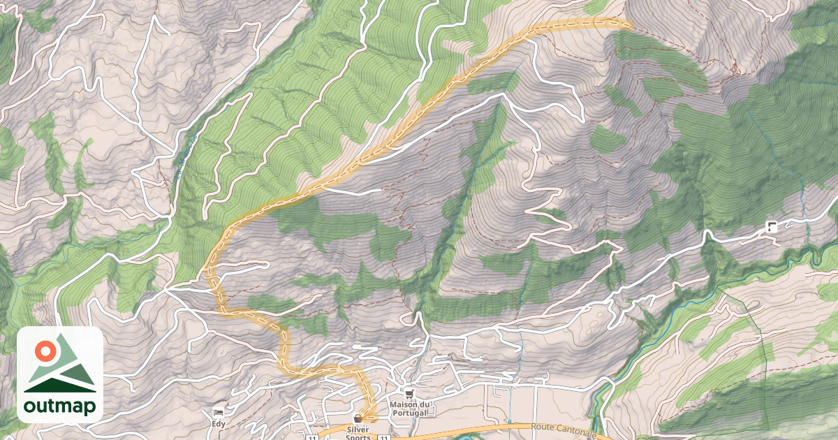 Map of Von Rougemont über den SW-Grat