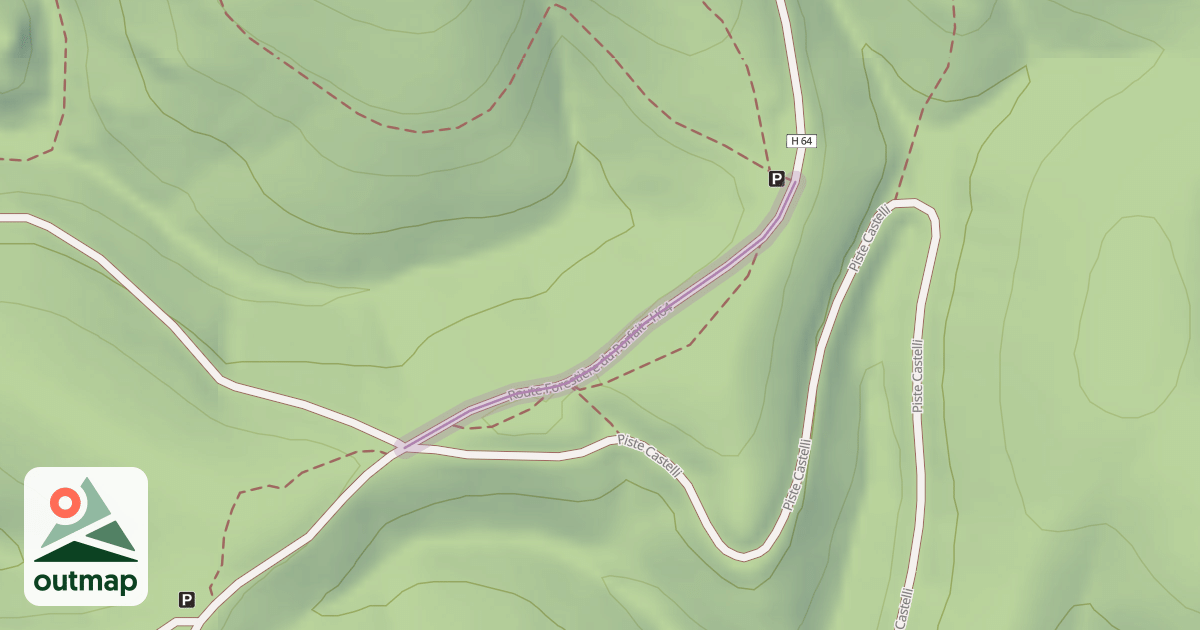 Map of Route Forestière du Porfait - H64