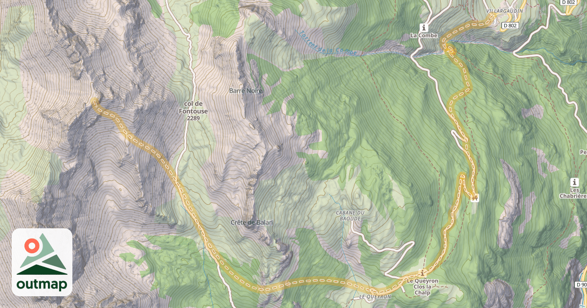 Map of Dent de Ratier — Villargaudin