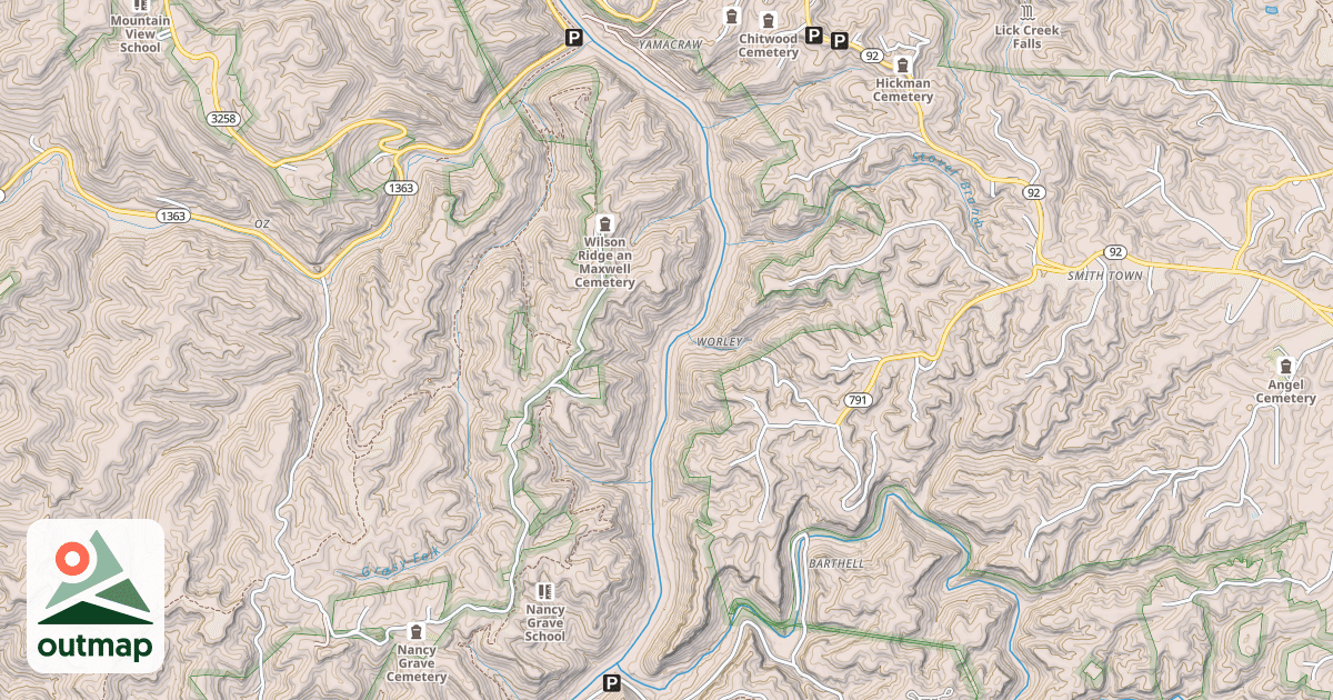 Map of K & T Railroad R.O.W.
