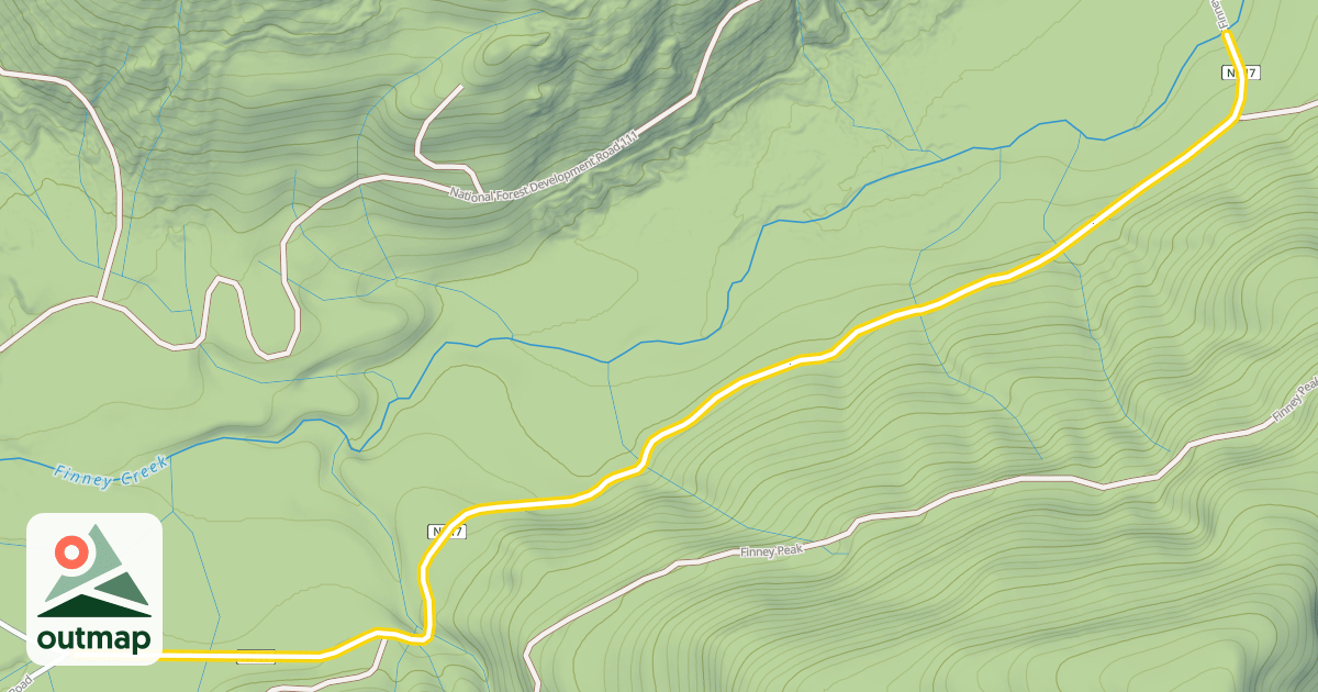 Map of Finney-Cumberland Road