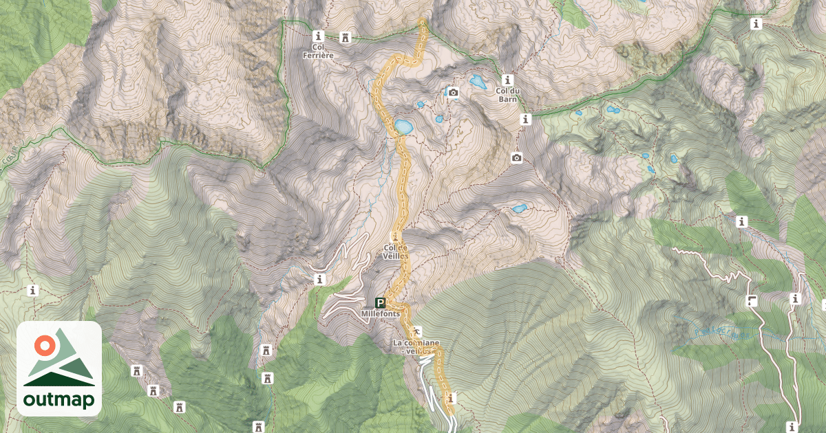 Map of Tête des Margès — Plan de la Gourra