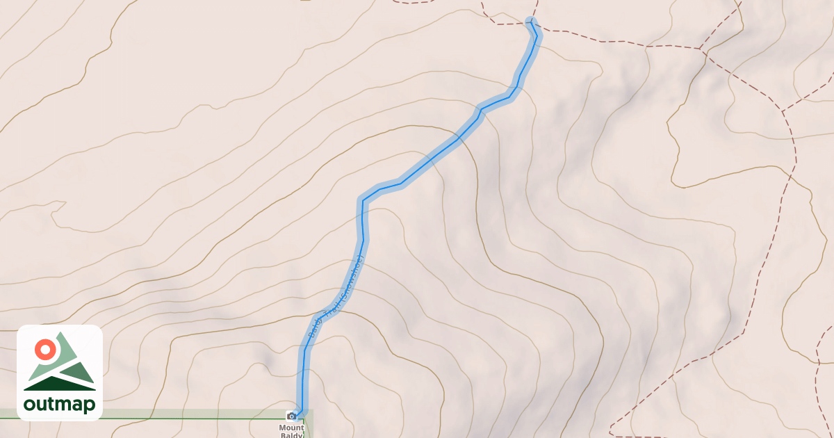Map of Baldy Trail (Snowshoe)