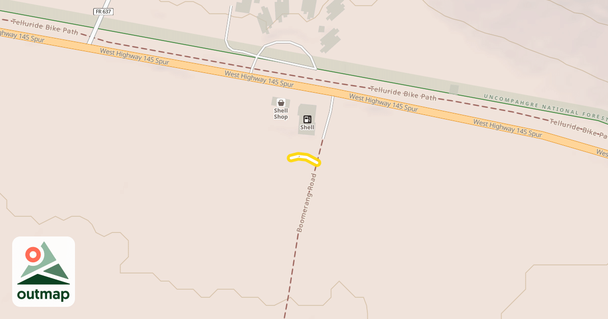 Map of Boomerang Road Trail