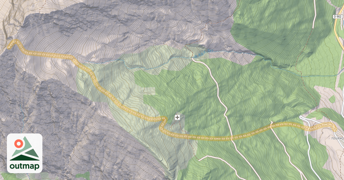 Map of Tête de l'Infernet — Les Pras