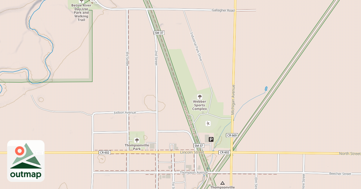 Map of Betsie Valley State Trail