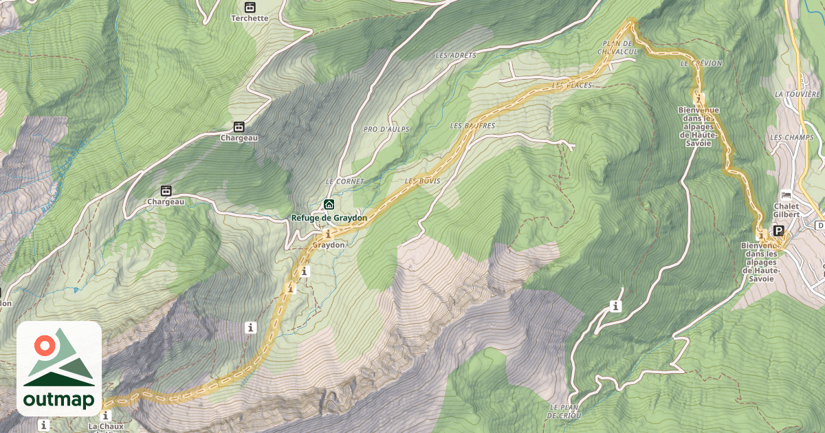 Map of Haut de la Cheminée — Essert-Romand