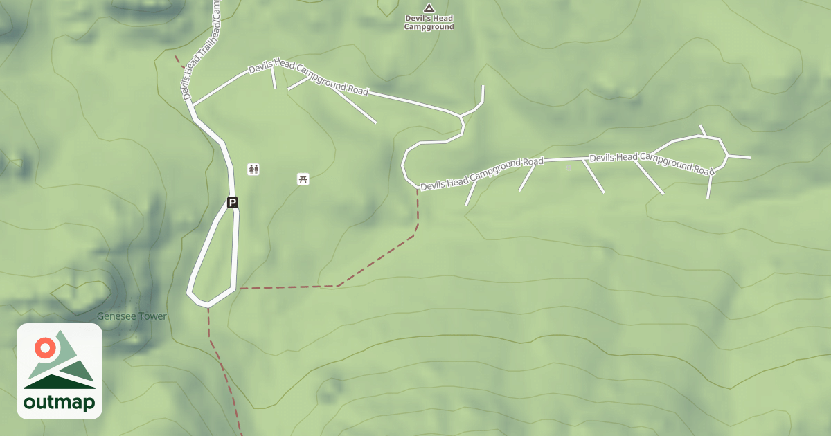 Map of DEVILS HEAD CG SPUR