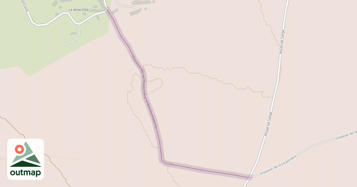 Map of Chemin de la Poulinière à Montempaille