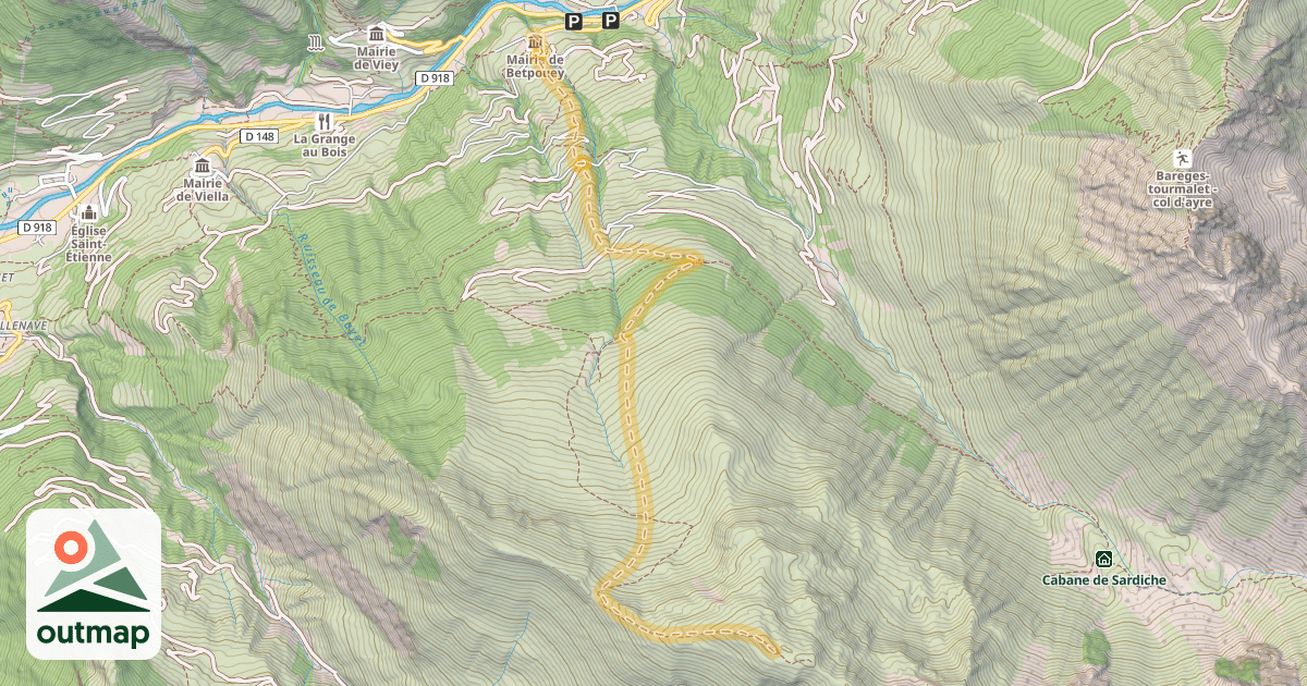 Map of Mont Agut — Betpouey