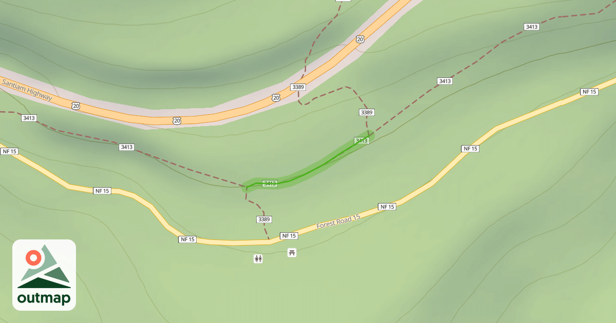 Map of Santiam Wagon Road Trail #3413