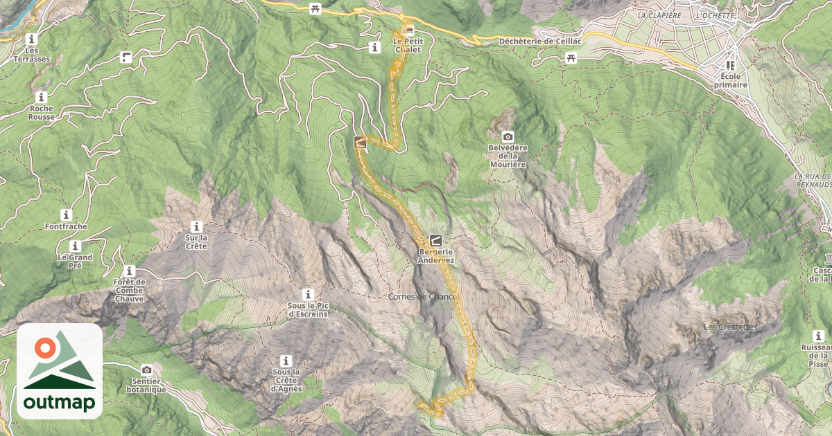 Map of Dent de Rocher — L’Ubac de l’Aval