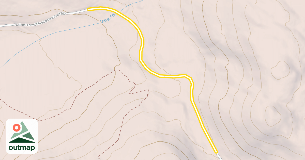 Map of National Forest Development Road 100
