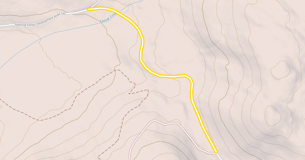 Map preview of National Forest Development Road 100