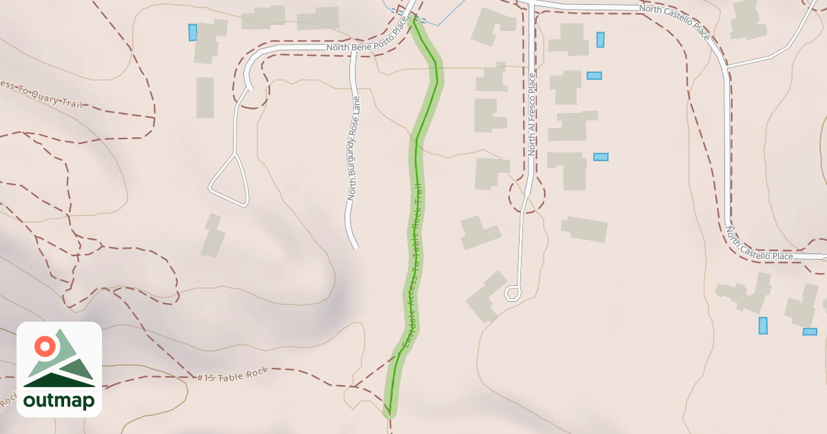 Map of Eastdale Access To Table Rock Trail