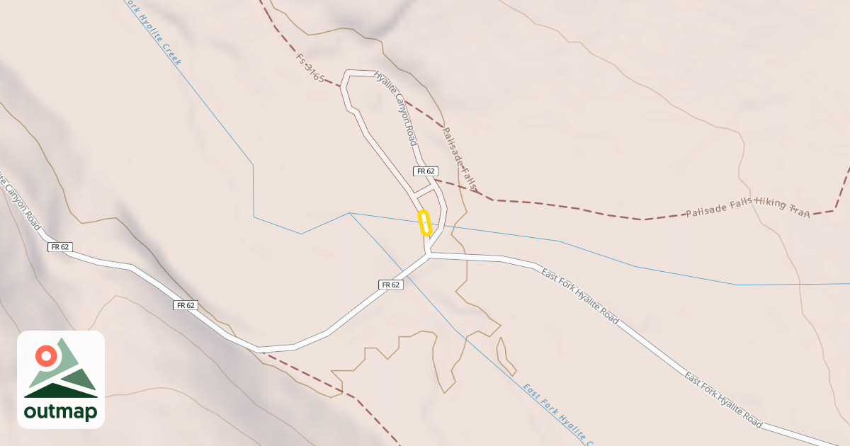 Map of Hyalite Canyon Road