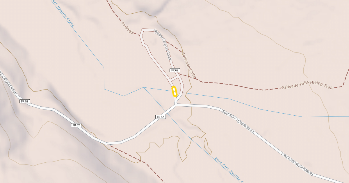 Map preview of Hyalite Canyon Road
