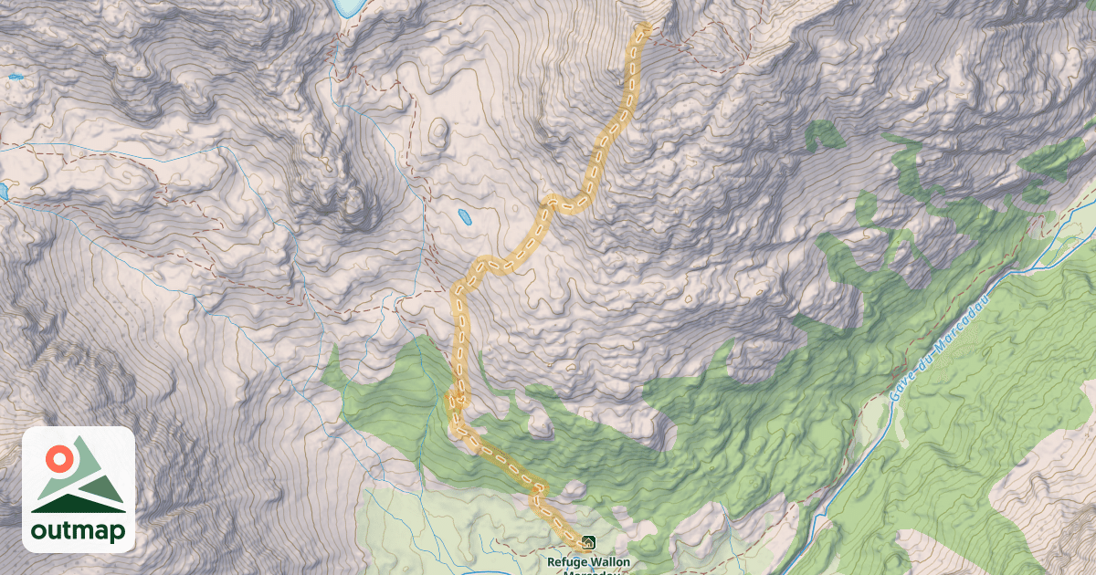 Map of La Cardinquère — Refuge Wallon-Marcadau