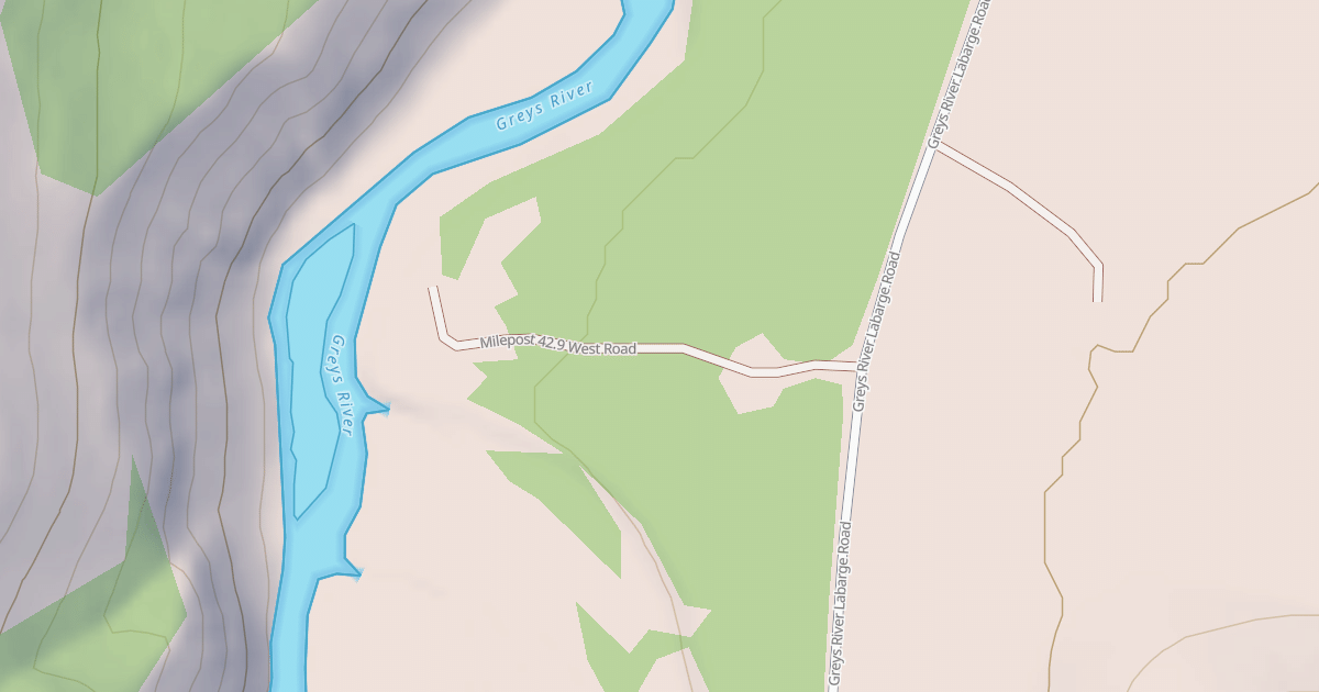 Map preview of MILEPOST 42.9 WEST