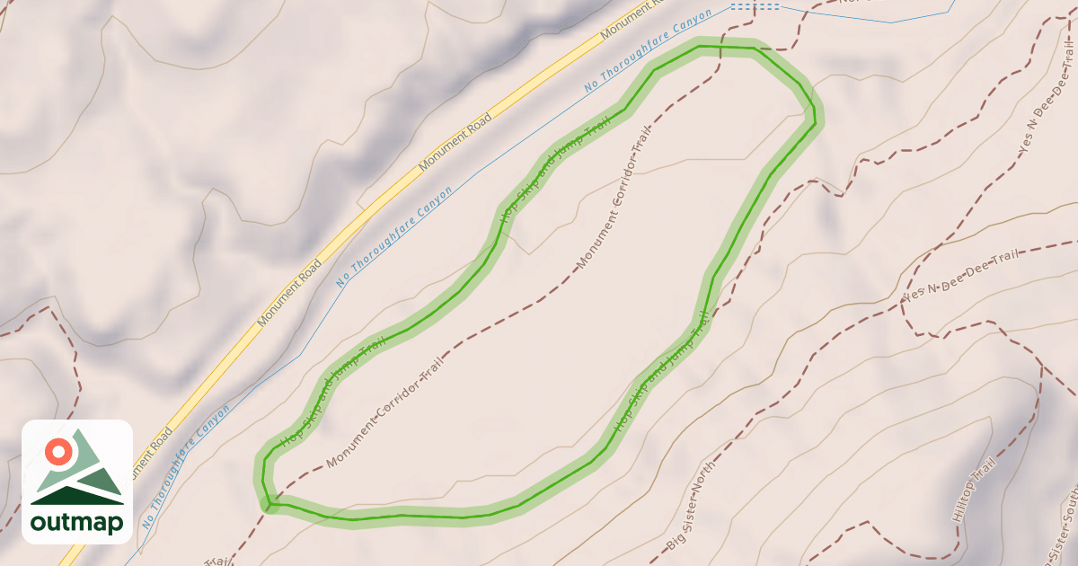 Map of Hop Skip and Jump Trail