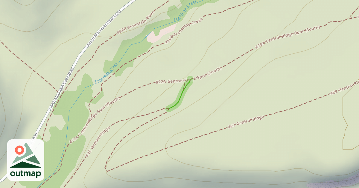 Map of #22A Access Trail (Central Ridge)