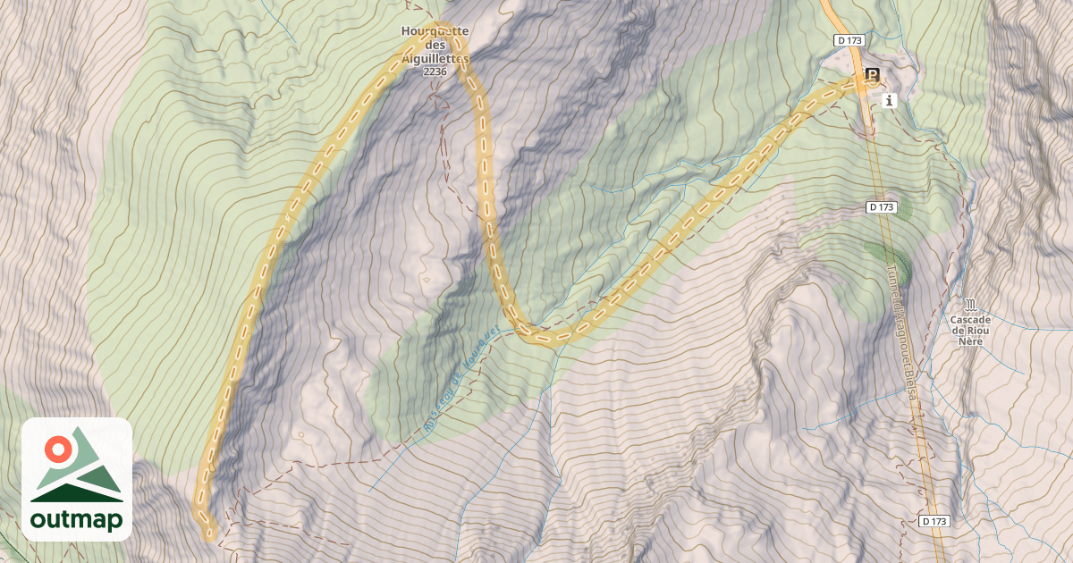 Map of Crête des Aiguillette — Tunnel du Biesla