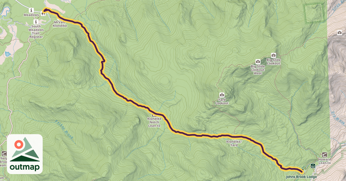 Map of Klondike Notch Trail