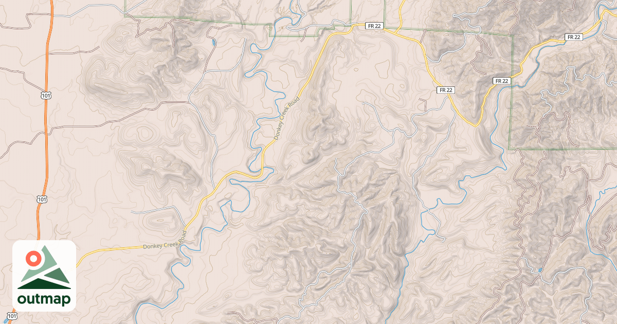 Map of DONKEY CRK/GRISDALE