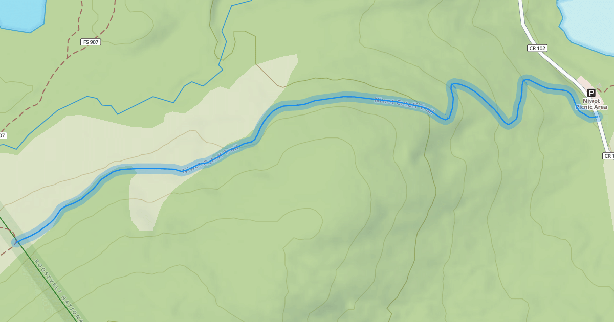 Map preview of Niwot Cutoff Trail