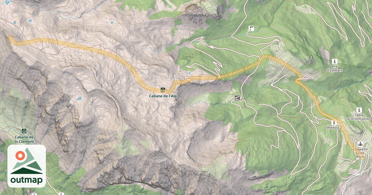 Map of Crête des Prénetz — Le Truchet