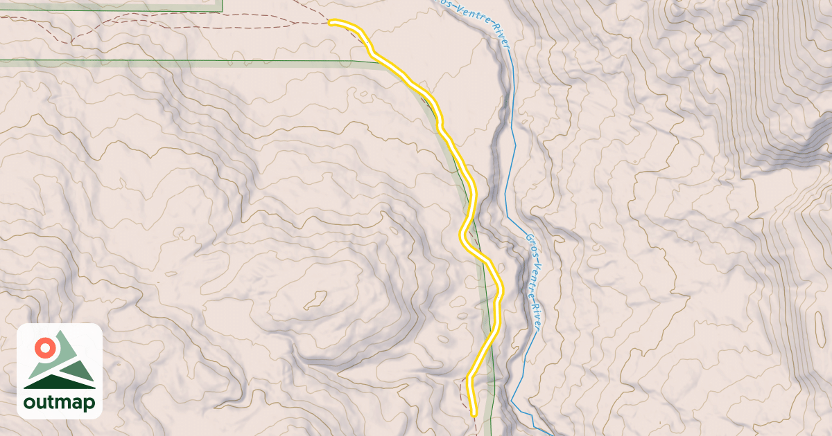 Map of Gros Ventre Road Snowmobile Trail