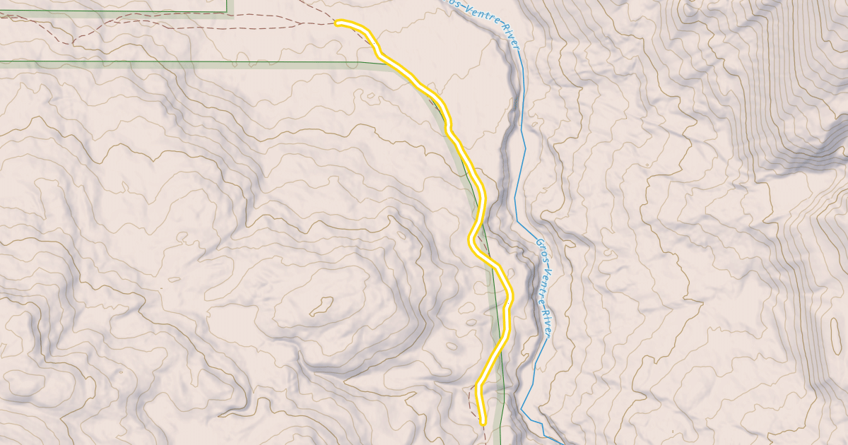 Map preview of Gros Ventre Road Snowmobile Trail