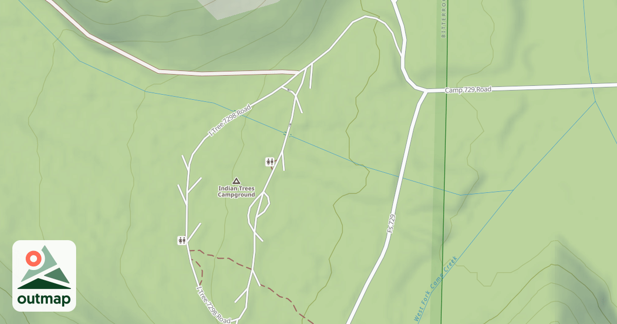 Map of (FDR) INDIAN TREES CAMPGROUND