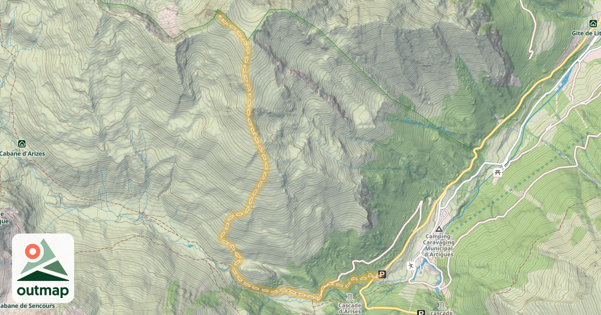Map of Pene Lounque — Artigues