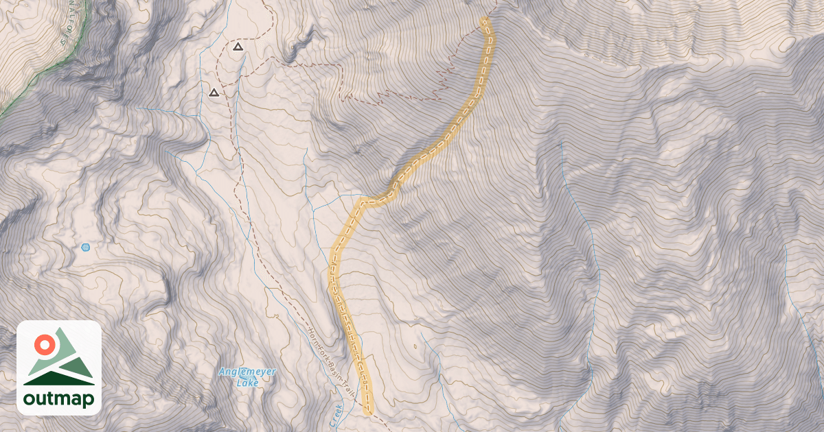 Map of Mount Columbia Southwest Coulior